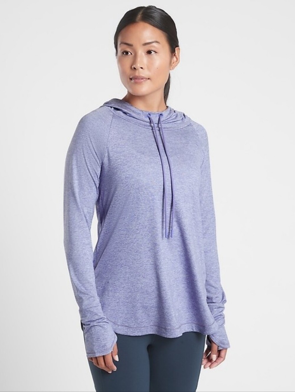 Athleta Uptempo Hoodie Sweatshirt Purple Heather XS